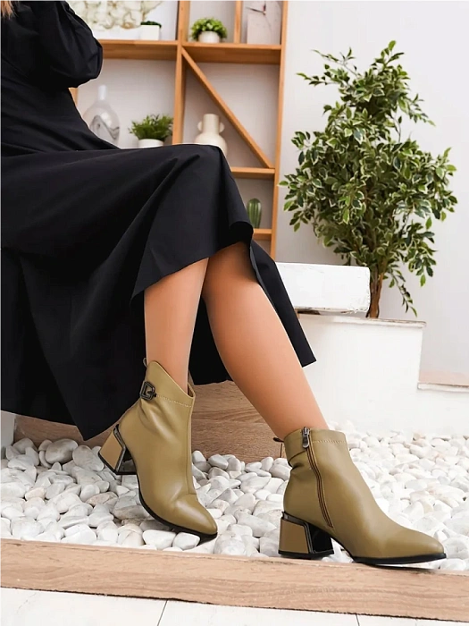 Женские ботильоны FEDERICA RODARI хаки, артикул 15E-A4037L-1