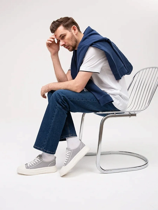 Мужские кеды BRUNO RENZONI  серые, артикул SY33012W-17