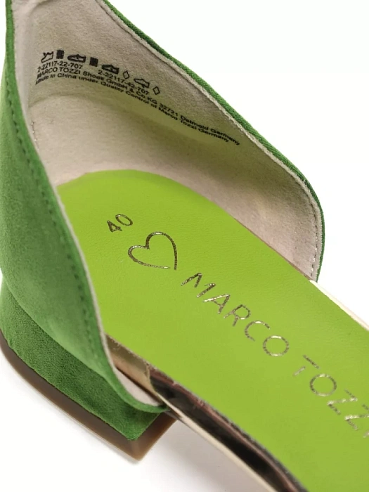 Женские туфли откр. basic MARCO TOZZI зеленые, артикул 2-22117-42-707