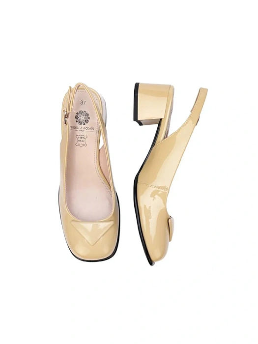 Женские слингбэки FEDERICA RODARI желтые, артикул 7E-2255-875-5