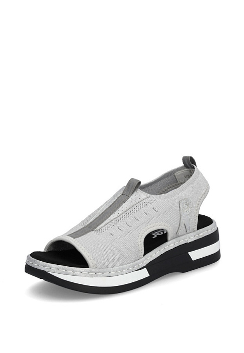 Женские сандалии RIEKER серебряные, артикул V59B5-90