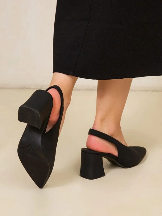 Женские слингбэки FEDERICA RODARI черные, артикул 15E-A4915L-1-B1712L