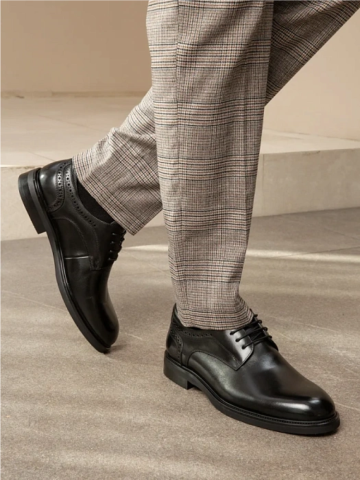 Мужские туфли BRUNO RENZONI  черные, артикул A003-2