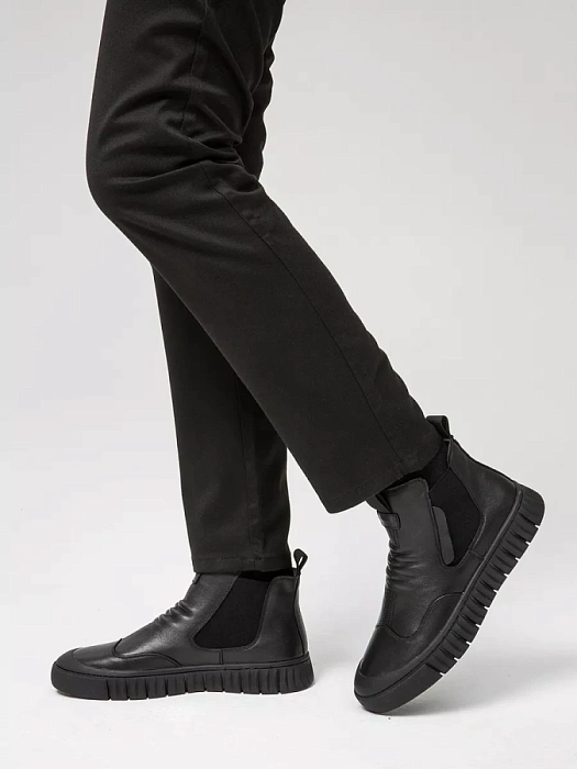 Мужские челси BRUNO RENZONI  черные, артикул BR15569-MT/10