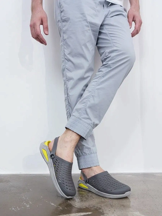 Мужские сабо BRUNO RENZONI  серые, артикул 437398/01-01BR