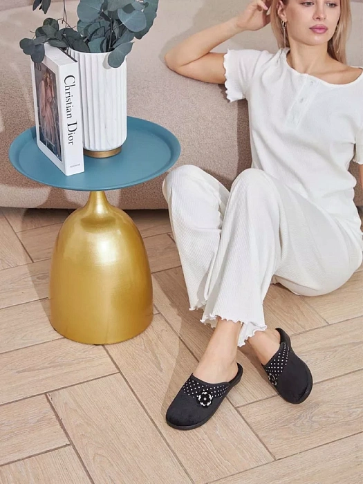 Женские тапочки домашние eObuv черные, артикул EO-C-04-1