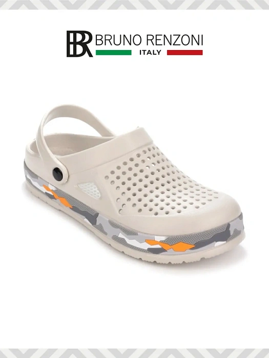 Мужские сабо BRUNO RENZONI  бежевые, артикул 437329/01-03BR