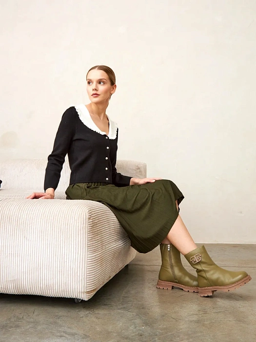 Женские полусапоги Donna Daniella  зеленые, артикул 32W10-59-106Z