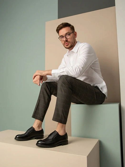 Мужские дерби BRUNO RENZONI  черные, артикул G455A-G9A-NP