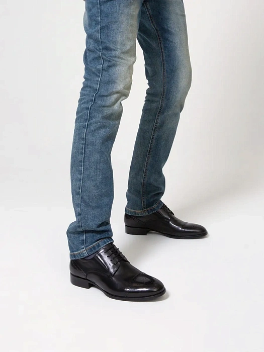 Мужские туфли BRUNO RENZONI  черные, артикул 5526A-707A