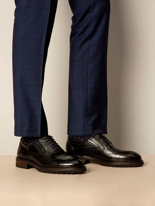 Мужские броги BRUNO RENZONI  черные, артикул 5485A-706A