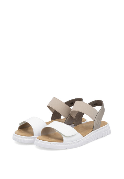 Женские сандалии RIEKER белые, артикул V9161-80