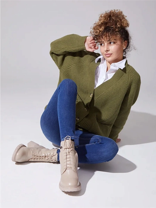 Женские ботинки basic FEDERICA RODARI бежевые, артикул 15E-A3971D-1