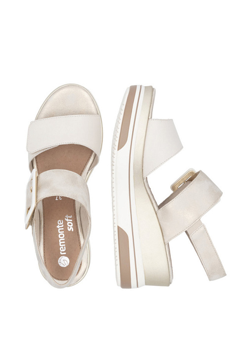 Женские босоножки  REMONTE бежевые, артикул D1P50-91