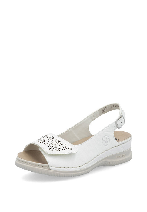 Женские босоножки  RIEKER белые, артикул V7450-80