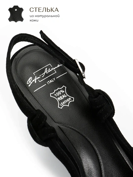 Женские слингбэки SOFIA-ALEXANDRA черные, артикул 38E-B005-H117D1