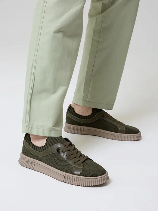 Мужские кеды BRUNO RENZONI  зеленые, артикул ZS23122-11