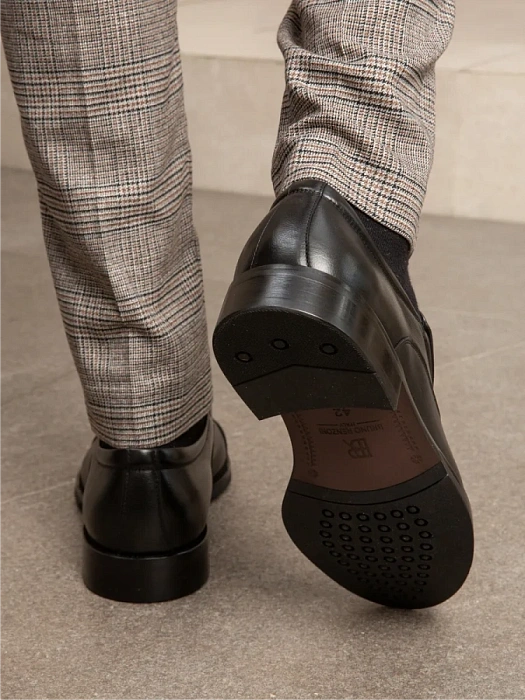 Мужские туфли BRUNO RENZONI  черные, артикул 24211-14-C515