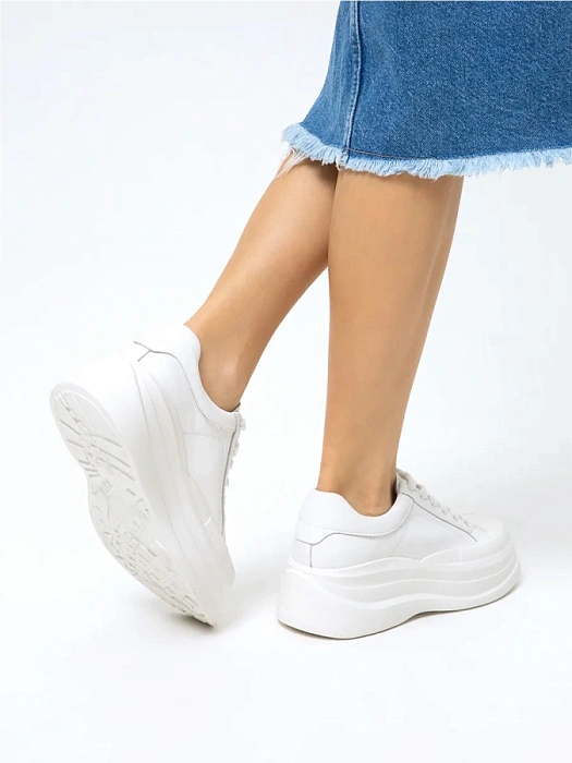 Женские кеды FEDERICA RODARI белые, артикул 42E-HY102-3B