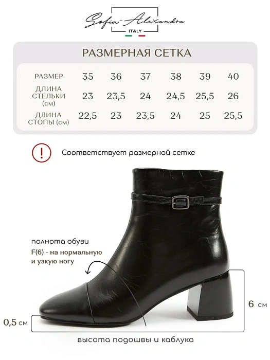 Женские ботильоны SOFIA-ALEXANDRA черные, артикул 4E-5557-303-25W