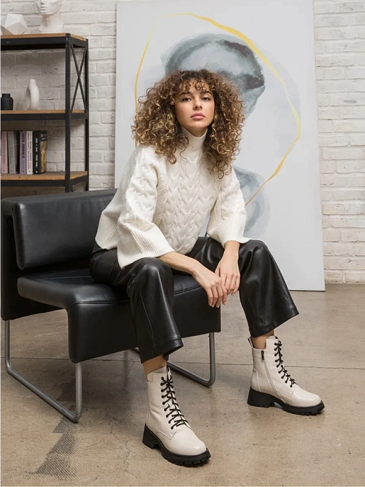 Женские ботинки basic FEDERICA RODARI бежевые, артикул 7E-3C488-947B