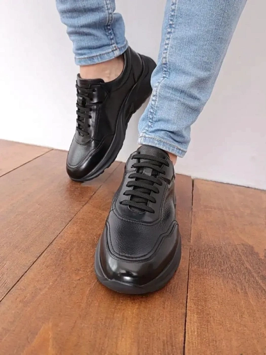 Мужские кроссовки BRUNO RENZONI  черные, артикул YS230AB-H95A