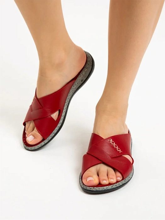 Женские сабо eObuv красные, артикул D25YT-1385-02