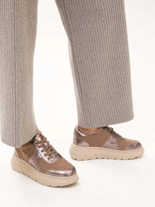 Женские кроссовки CAPRICE бежевые, артикул 9-23704-41-345