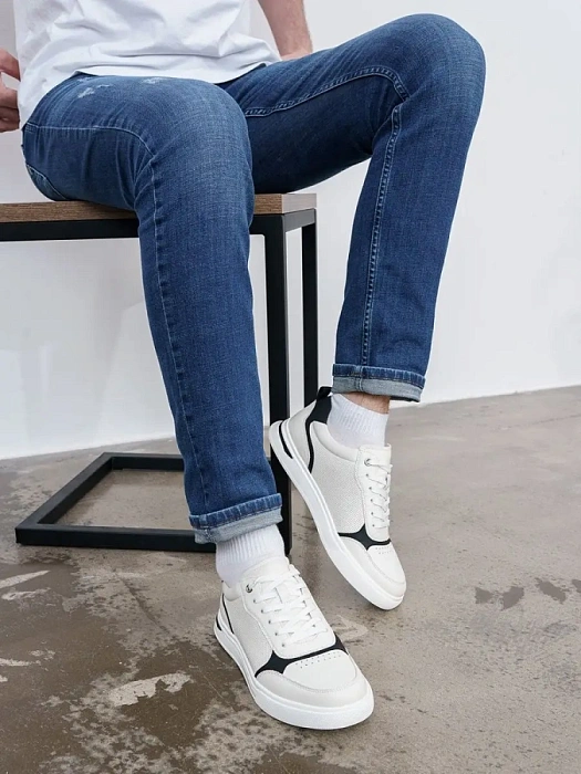 Мужские кроссовки BRUNO RENZONI  белые, артикул Q111B-1D