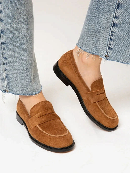 Женские лоферы SOFIA-ALEXANDRA коричневые, артикул LT235-7-B