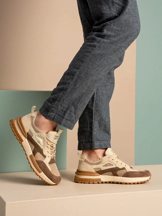 Мужские кроссовки BRUNO RENZONI  бежевые, артикул 951525-8