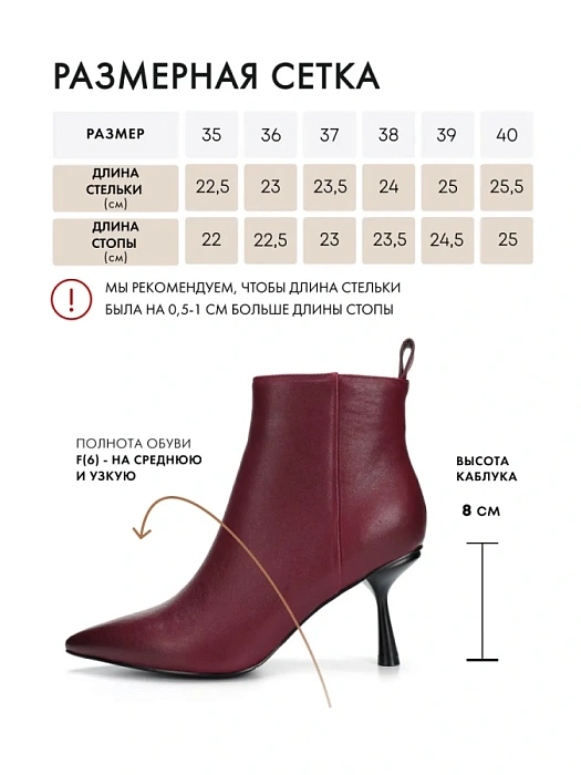 Женские ботильоны FEDERICA RODARI бордовые, артикул 7E-3C593-837B