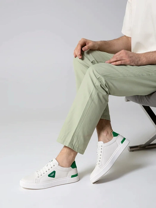 Мужские кеды BRUNO RENZONI  белые, артикул WZMC50060-01