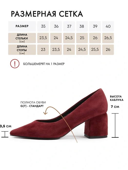 Женские туфли-лодочки FEDERICA RODARI бордовые, артикул 17E-Z18307-25W