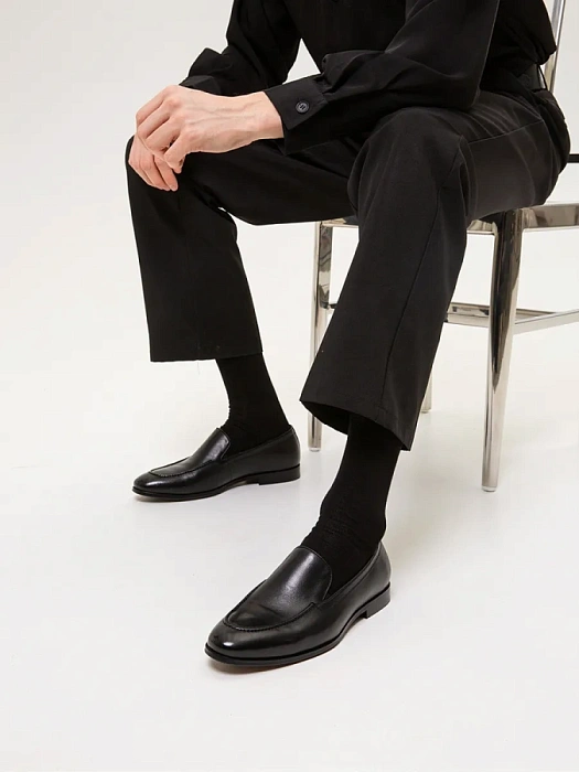 Мужские лоферы BRUNO RENZONI  черные, артикул F628A-90A