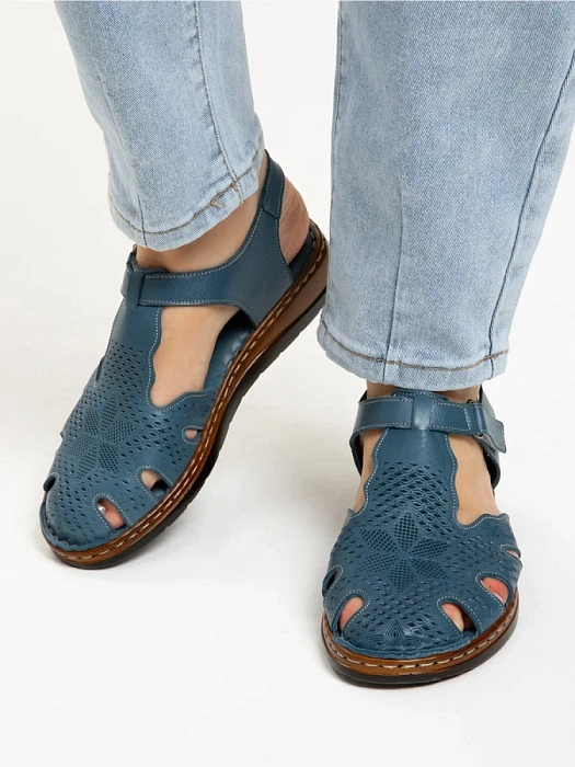 Женские туфли откр. basic eObuv синие, артикул D25YS-2550