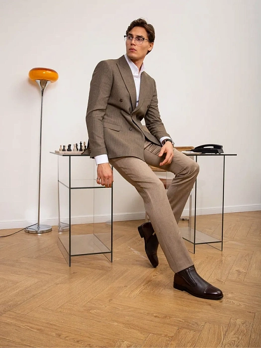 Мужские ботинки BRUNO RENZONI  коричневые, артикул 5332X-225B-R