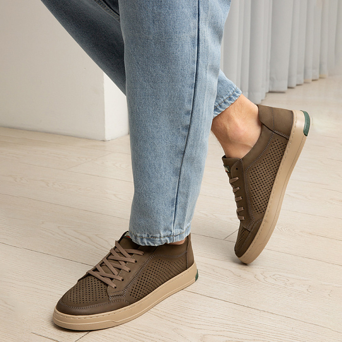 Мужские кеды BRUNO RENZONI  хаки, артикул 033.161103/1