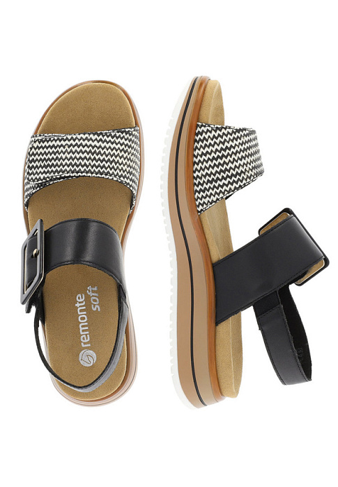 Женские босоножки  REMONTE черные, артикул D1J53-02