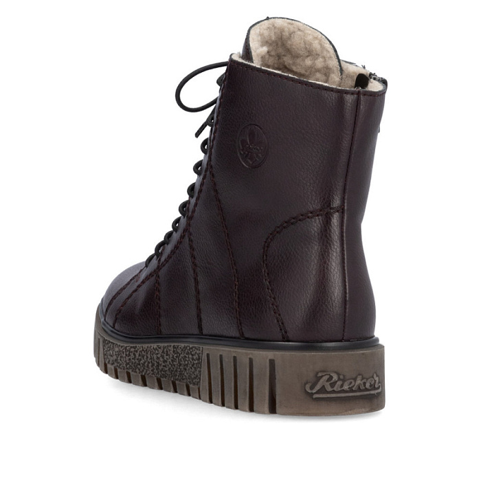 Женские ботинки RIEKER бордовые, артикул Y3420-35