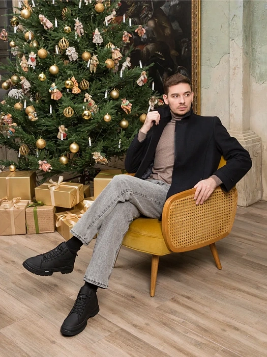 Мужские ботинки basic BRUNO RENZONI  черные, артикул BR11225-MN/10