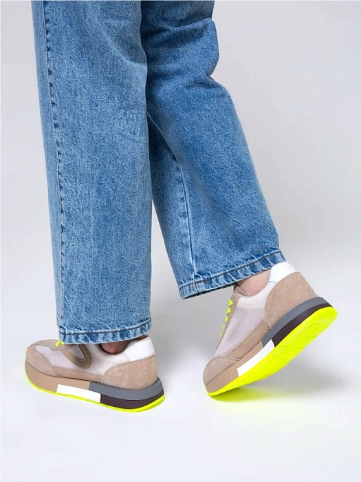 Женские кроссовки FEDERICA RODARI коричневые, артикул 42E-S912-1A