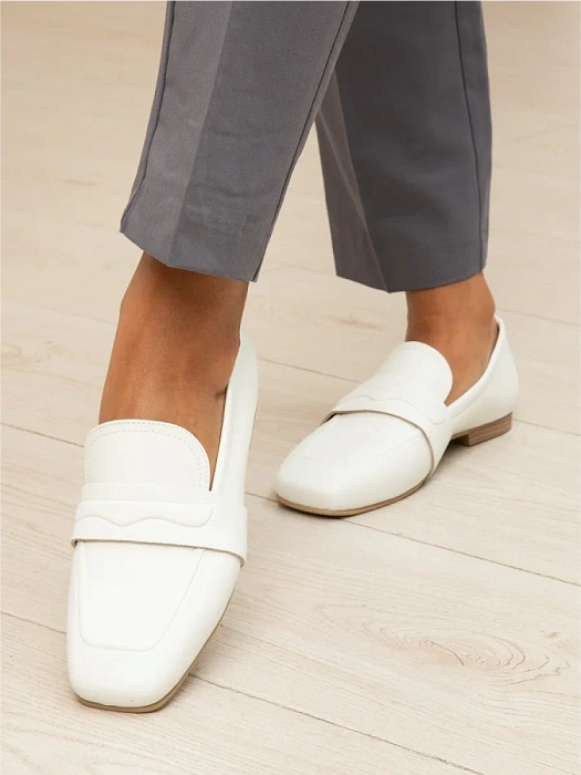 Женские лоферы FEDERICA RODARI белые, артикул 43E-S1735-Z38142-5