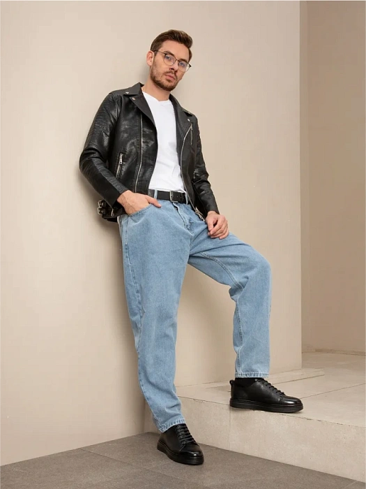 Мужские кеды BRUNO RENZONI  черные, артикул A002-1