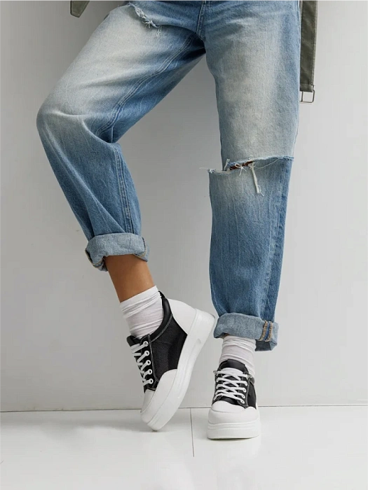 Женские кеды eObuv черные, артикул AW25-60-12