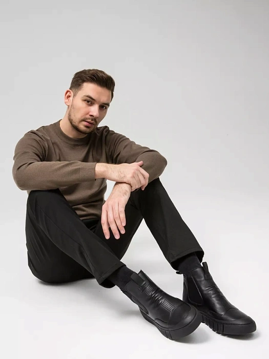 Мужские челси BRUNO RENZONI  черные, артикул BR15569-MT/10