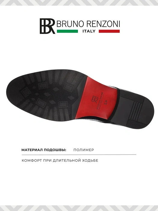 Мужские туфли basic BRUNO RENZONI  черные, артикул 5281B-790A