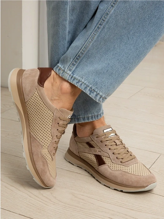 Мужские кроссовки BRUNO RENZONI  бежевые, артикул 035.466.24/32