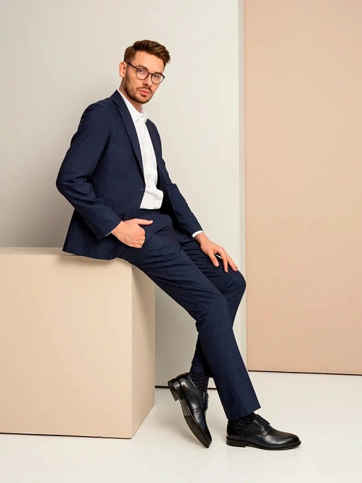 Мужские дерби BRUNO RENZONI  синие, артикул YS509A-K54C-NP