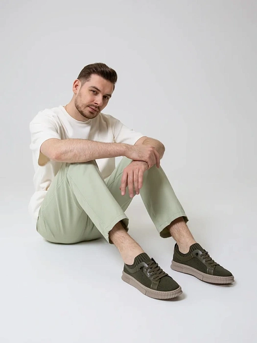 Мужские кеды BRUNO RENZONI  зеленые, артикул ZS23122-11